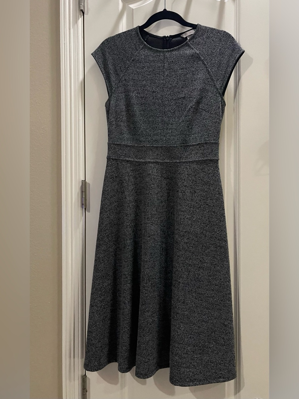 H&M Classic Black Cap-Sleeve Fit & Flare Dress